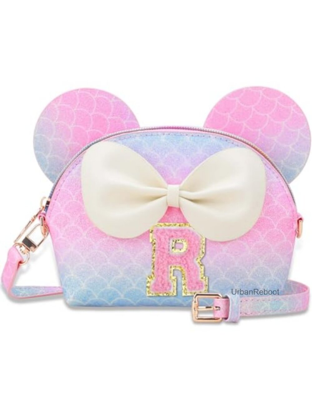 Girls Personalized Initial Crossbody Purse Glitter Bow Mini Wallet Gift